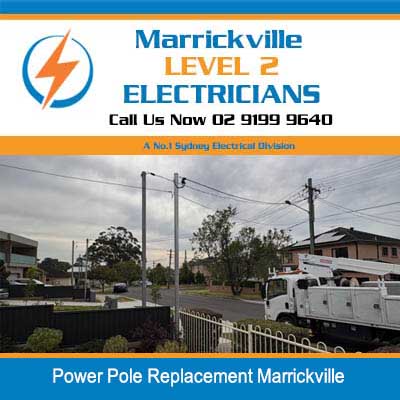 Power poles replacement along residential street in Marrickville